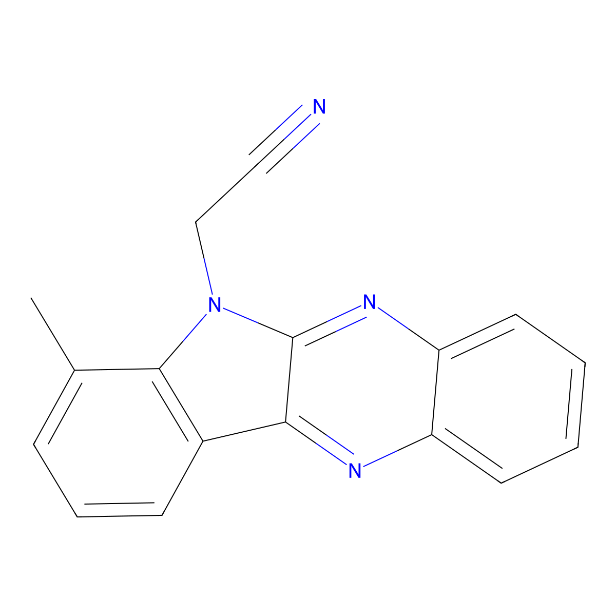 2-(7-Methylindolo[3,2-b]quinoxalin-6-yl)acetonitrile molecular structure, CAS 578735-58-7