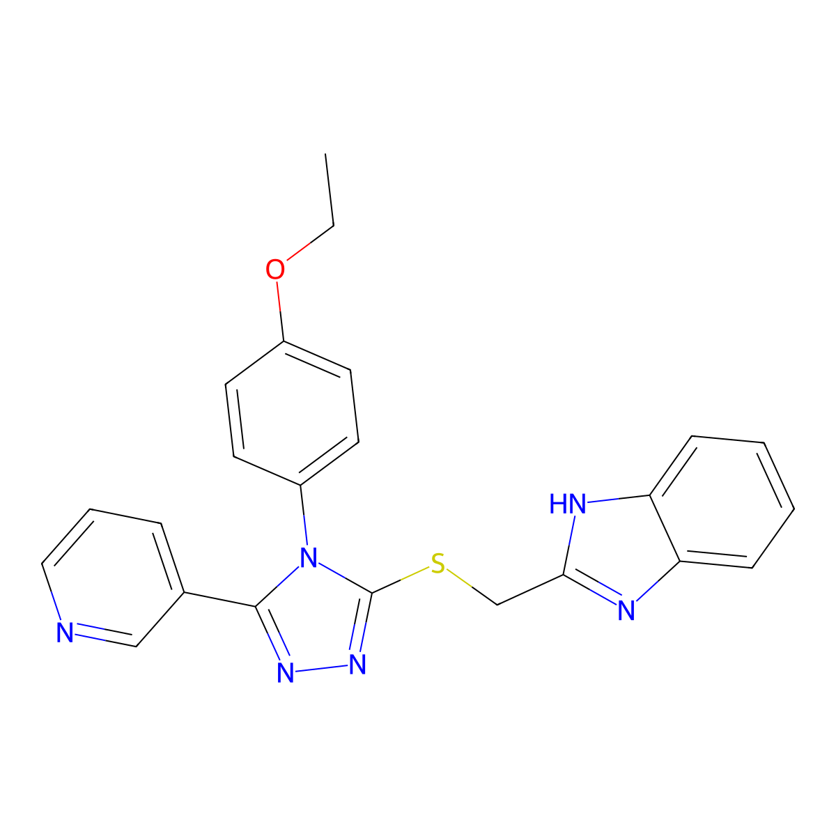 4-[3-[(1H-Benzimidazol-2-ylmethyl)sulfanyl]-5-(3-pyridinyl)-4H-1,2,4-triazol-4-YL]phenyl ethyl ether molecular structure, CAS 578735-97-4