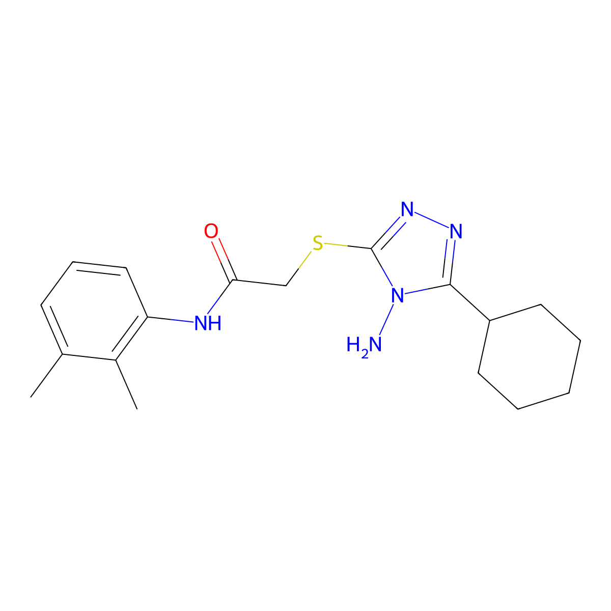 2-[(4-amino-5-cyclohexyl-1,2,4-triazol-3-yl)sulfanyl]-N-(2,3-dimethylphenyl)acetamide molecular structure, CAS 578736-10-4