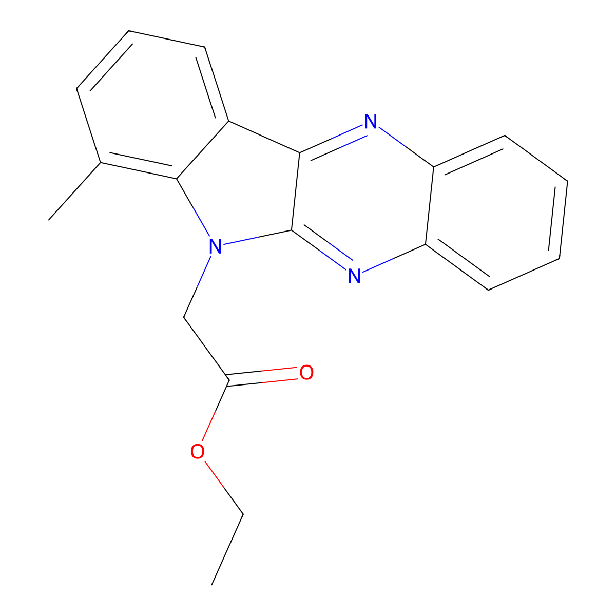 Ethyl 2-(4-methylindolo[2,3-b]quinoxalin-5-yl)acetate molecular structure, CAS 578737-14-1