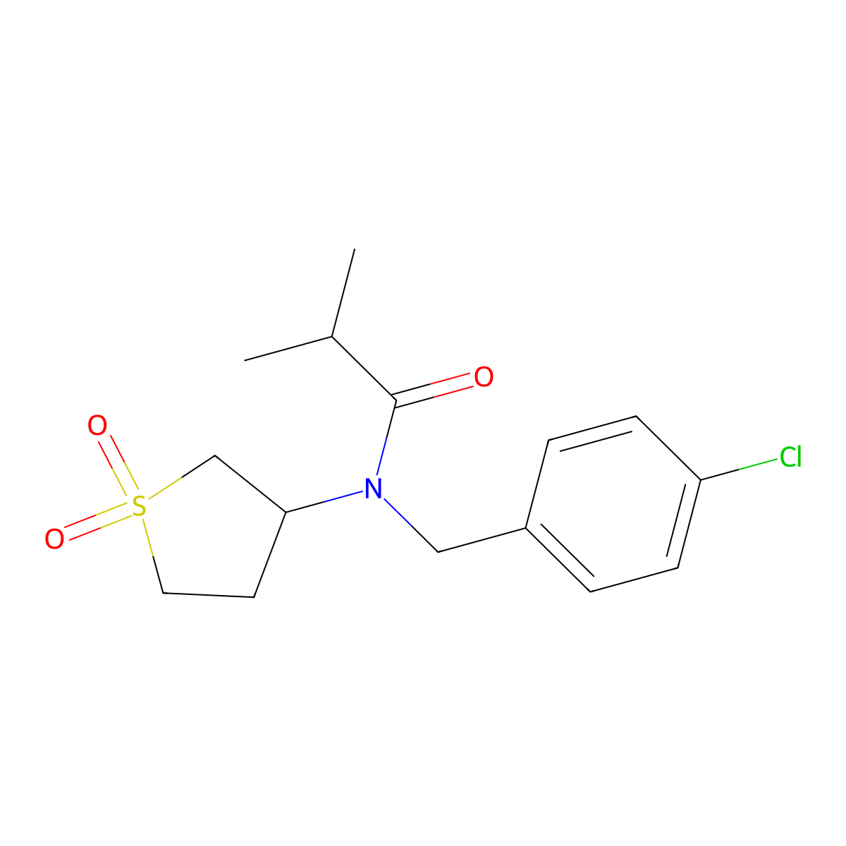 N-(4-chlorobenzyl)-N-(1,1-dioxidotetrahydro-3-thienyl)-2-methylpropanamide molecular structure, CAS 578737-18-5