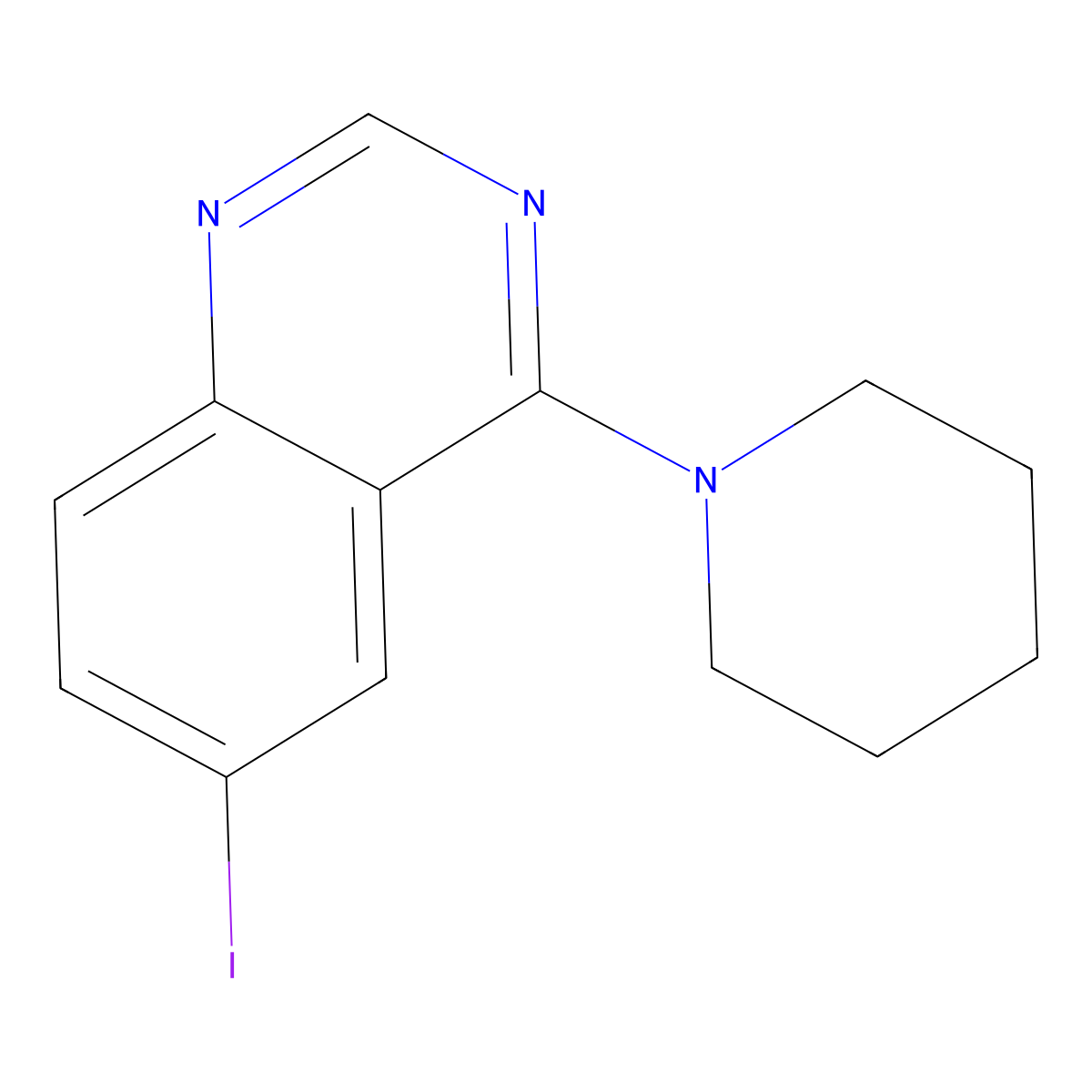 6-Iodo-4-(piperidin-1-yl)quinazoline molecular structure, CAS 578737-93-6