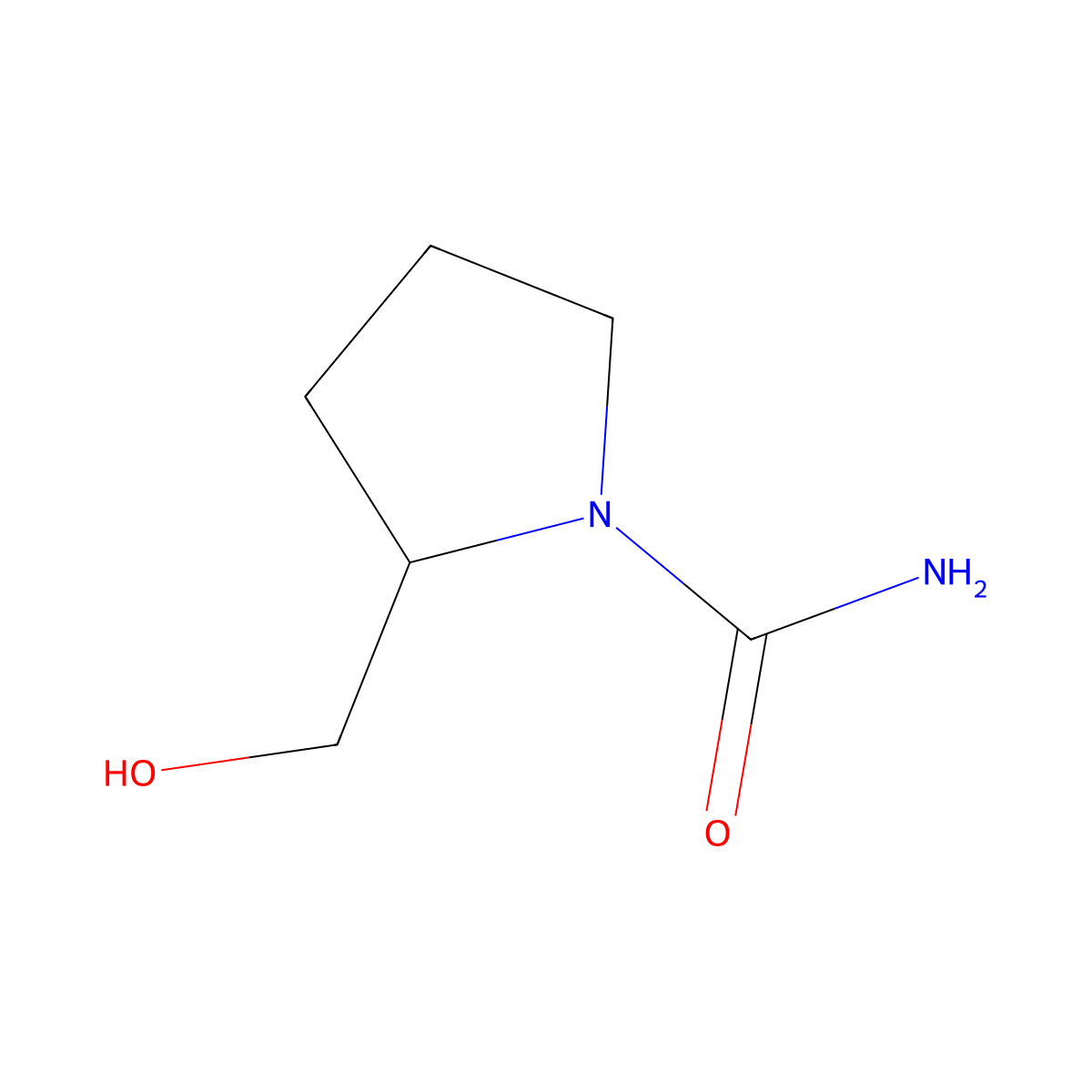 2-(Hydroxymethyl)pyrrolidine-1-carboxamide molecular structure, CAS 578740-82-6