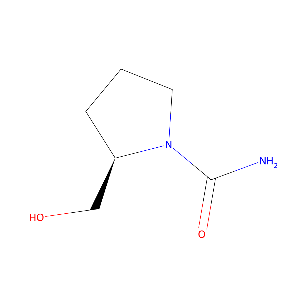 (R)-2-(Hydroxymethyl)pyrrolidine-1-carboxamide molecular structure, CAS 578740-87-1