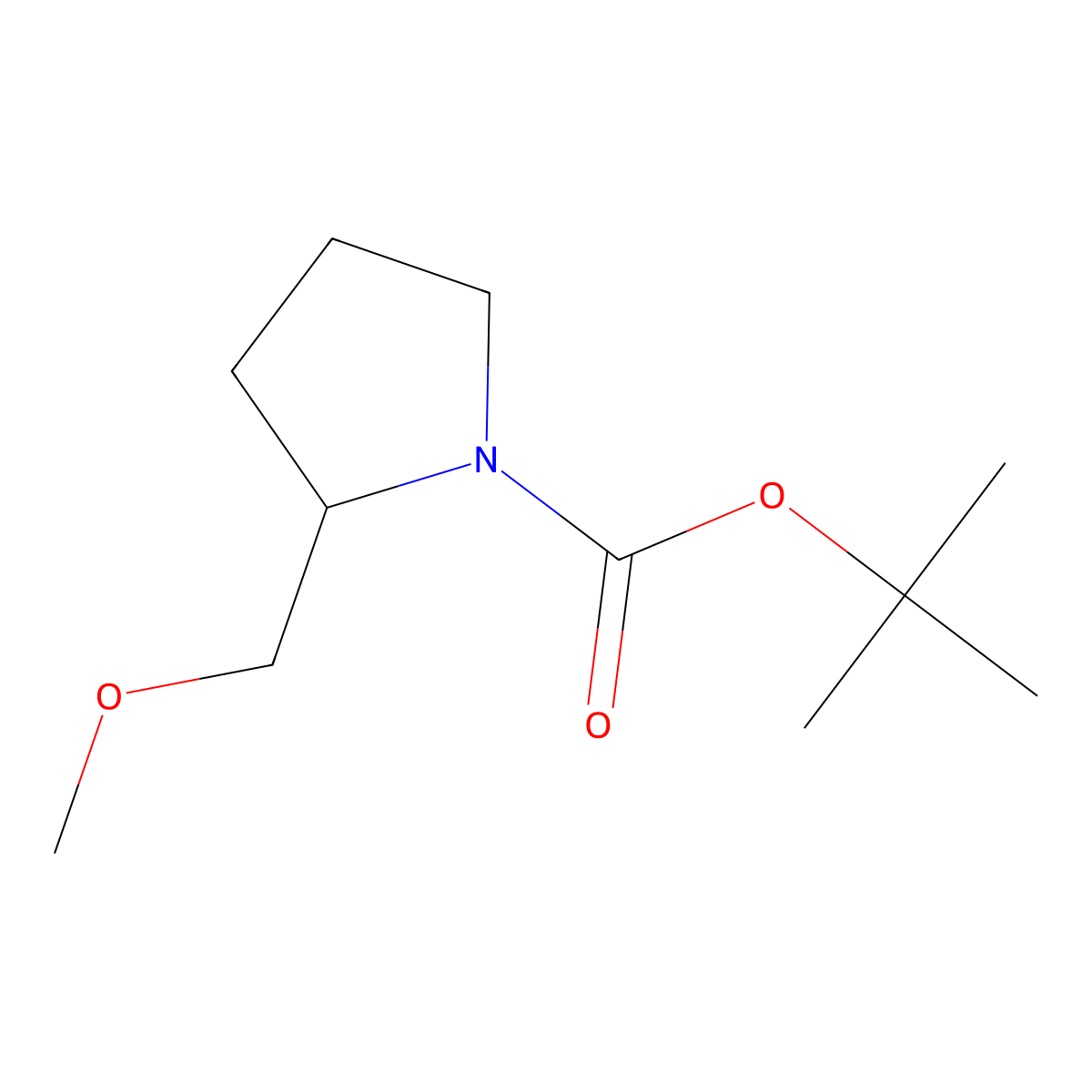 (R)-tert-butyl 2-(methoxymethyl)pyrrolidine-1-carboxylate molecular structure, CAS 578741-10-3