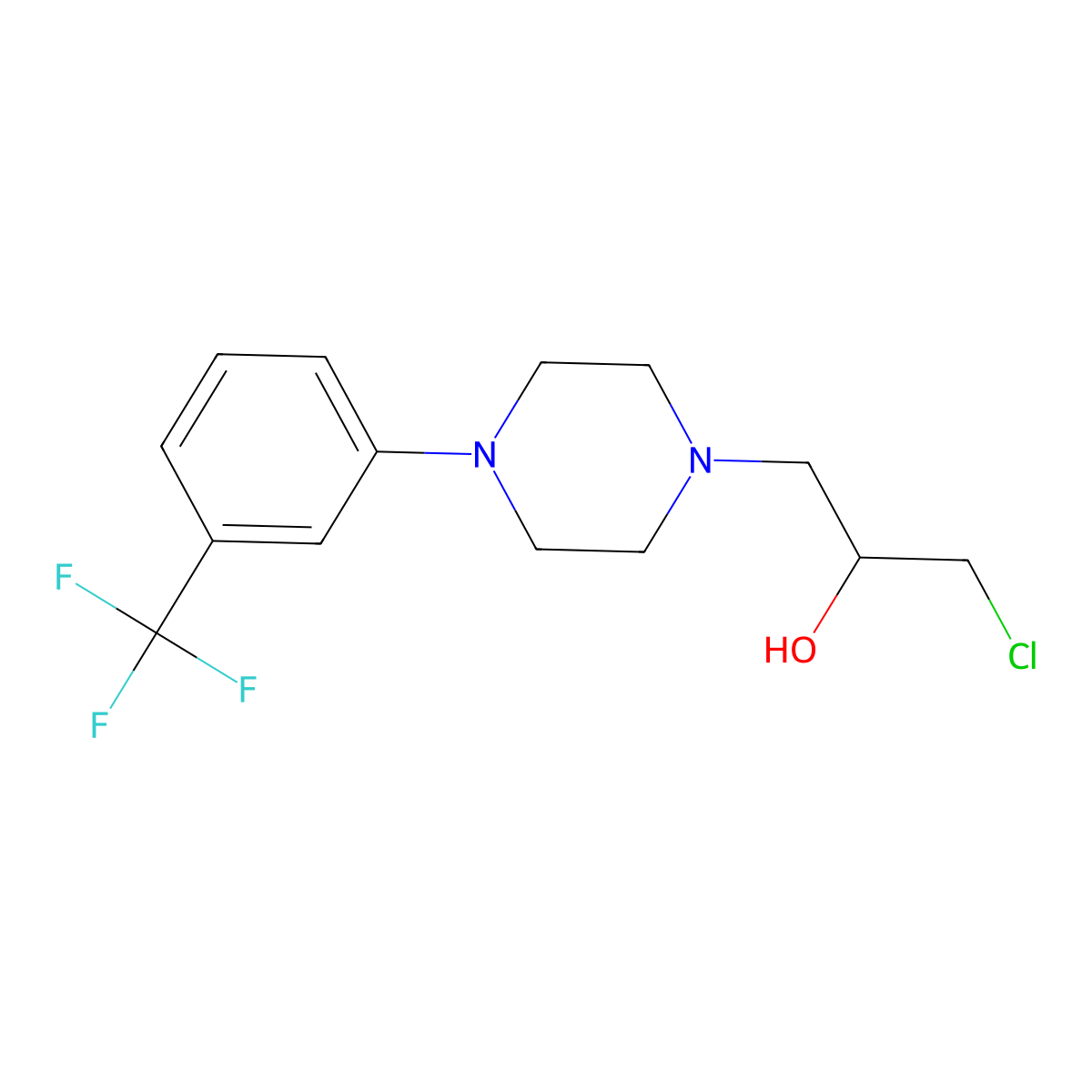1-Chloro-3-{4-[3-(trifluoromethyl)phenyl]piperazino}-2-propanol molecular structure, CAS 578742-26-4