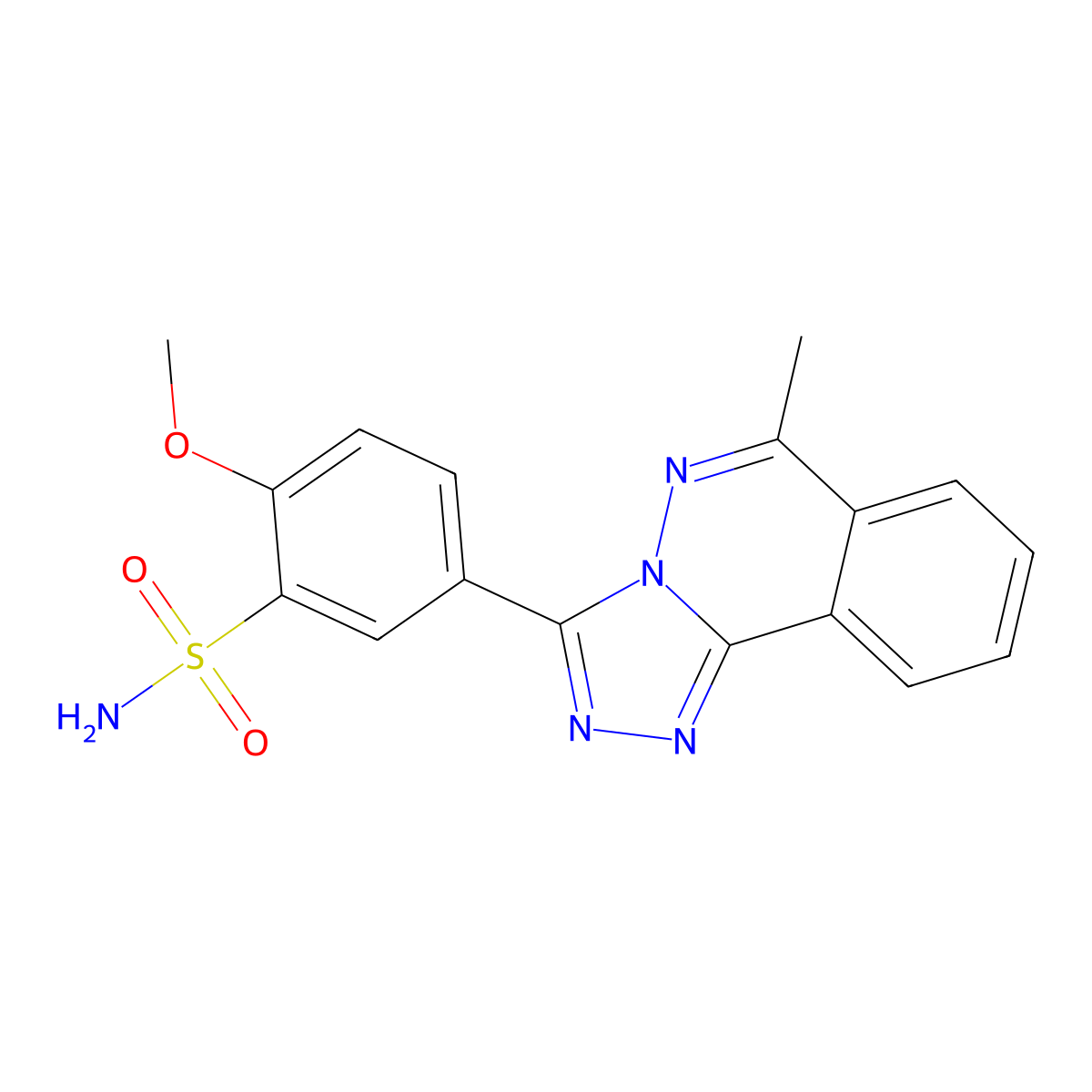 2-Methoxy-5-(6-methyl-[1,2,4]triazolo[3,4-a]phthalazin-3-yl)benzenesulfonamide molecular structure, CAS 578743-70-1