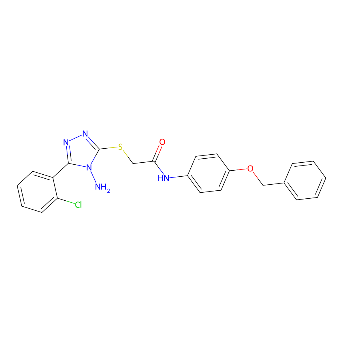 2-[4-amino-5-(2-chlorophenyl)(1,2,4-triazol-3-ylthio)]-N-[4-(phenylmethoxy)phe nyl]acetamide molecular structure, CAS 578744-54-4