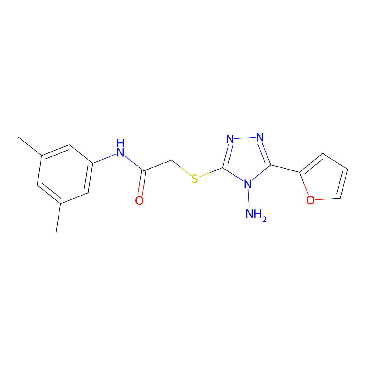 2-{[4-amino-5-(furan-2-yl)-4H-1,2,4-triazol-3-yl]sulfanyl}-N-(3,5-dimethylphenyl)acetamide molecular structure, CAS 578745-13-8