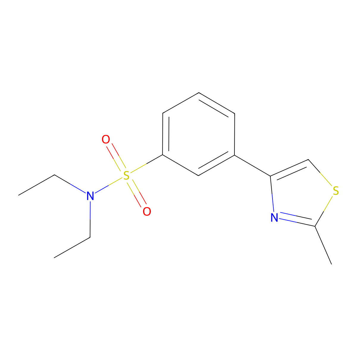 N,N-diethyl-3-(2-methyl-1,3-thiazol-4-yl)benzenesulfonamide molecular structure, CAS 578745-16-1