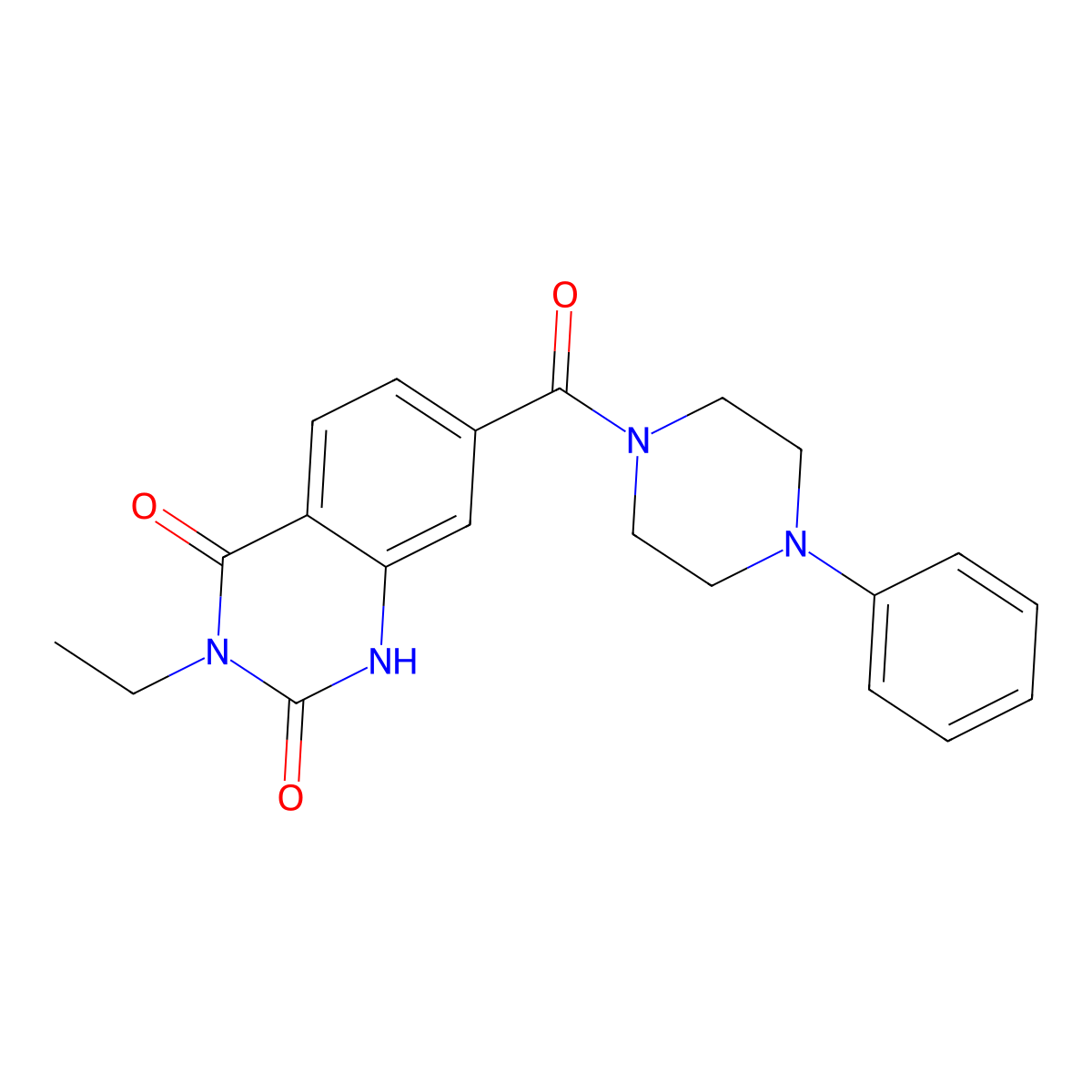 3-ethyl-7-(4-phenylpiperazine-1-carbonyl)-1H-quinazoline-2,4-dione molecular structure, CAS 578745-22-9