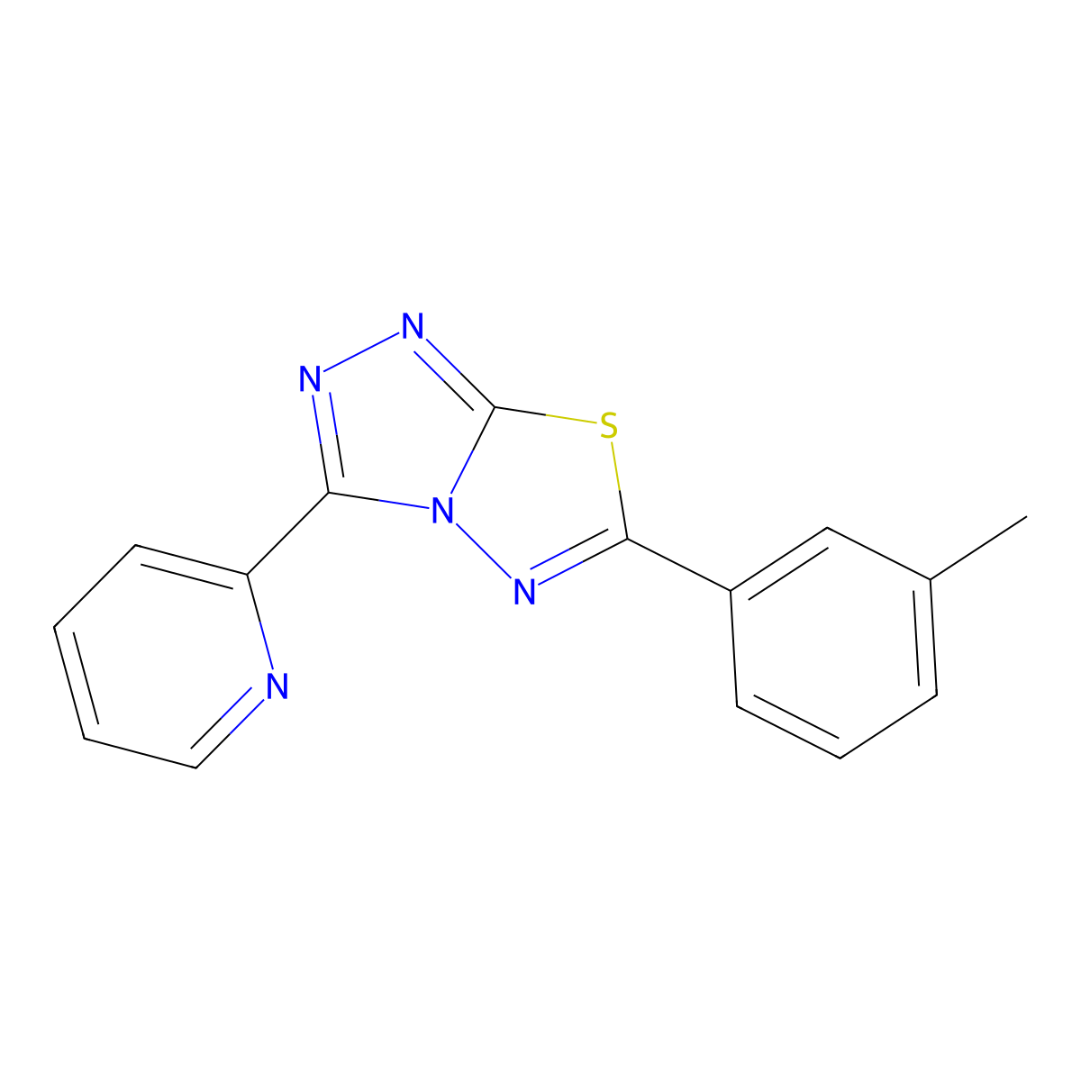 6-(3-Methylphenyl)-3-pyridin-2-yl-[1,2,4]triazolo[3,4-b][1,3,4]thiadiazole molecular structure, CAS 578745-32-1