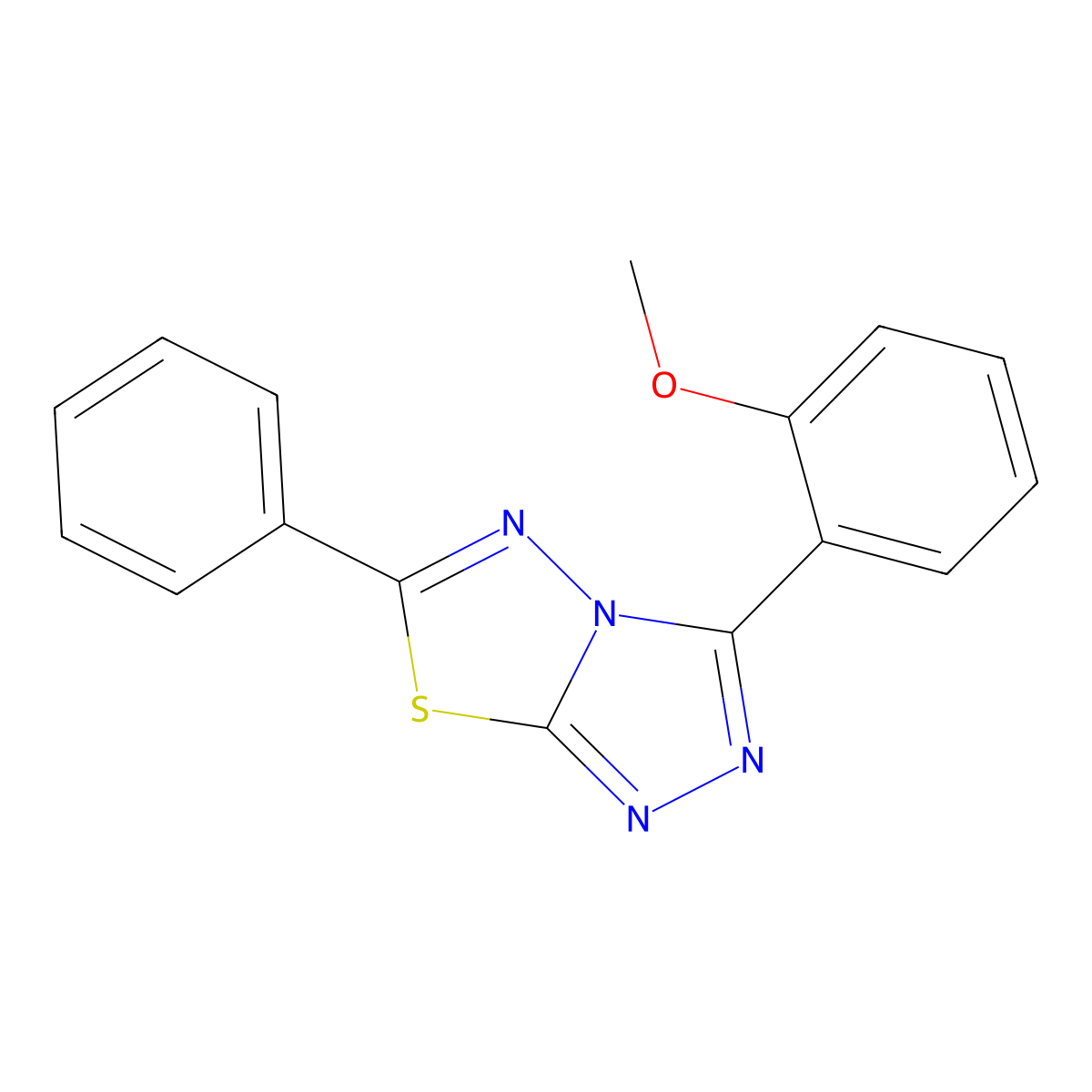 3-(2-Methoxyphenyl)-6-phenyl-[1,2,4]triazolo[3,4-b][1,3,4]thiadiazole molecular structure, CAS 578745-38-7