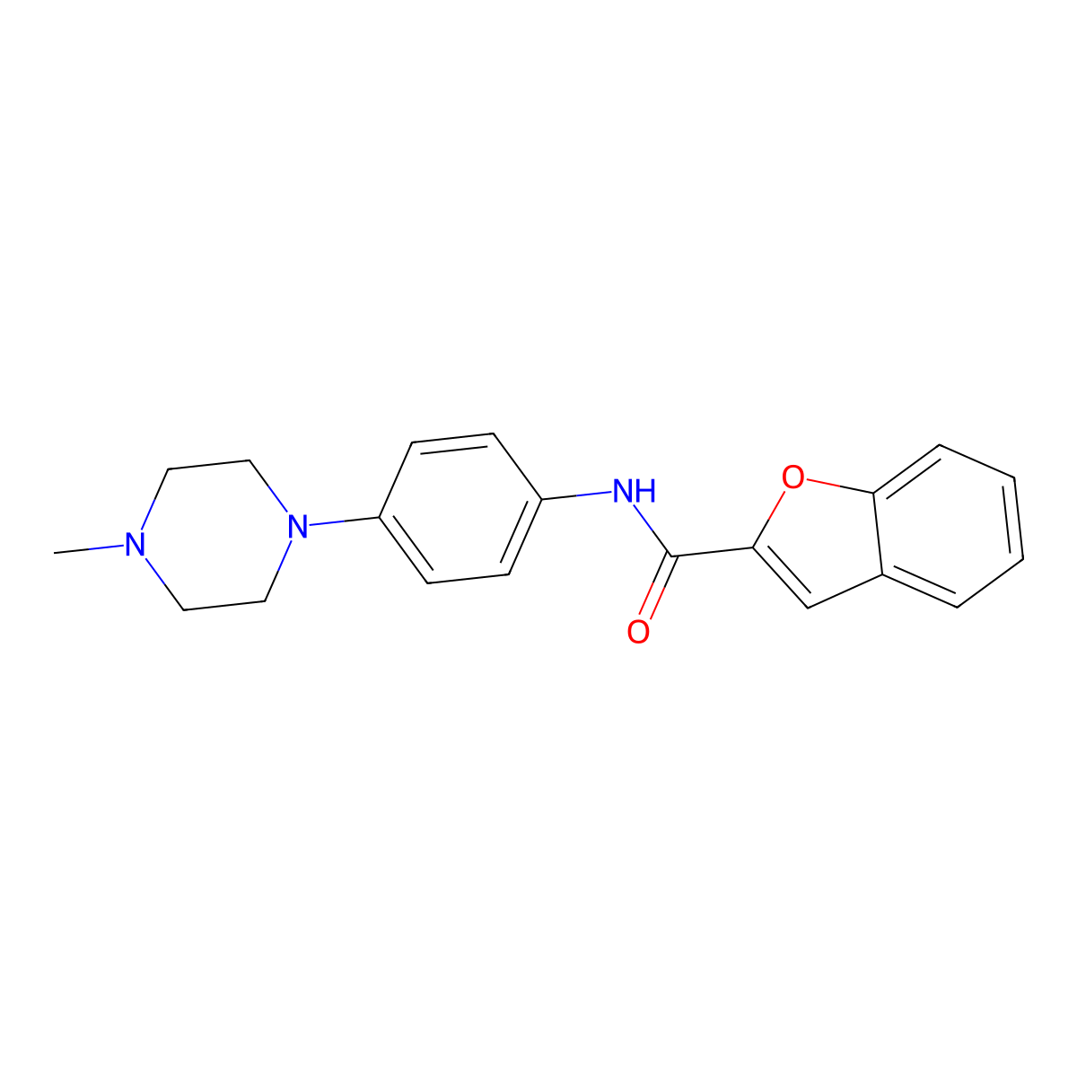 N-[4-(4-methylpiperazin-1-yl)phenyl]-1-benzofuran-2-carboxamide molecular structure, CAS 578745-63-8