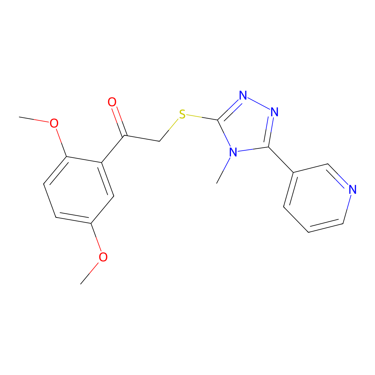 1-(2,5-dimethoxyphenyl)-2-{[4-methyl-5-(3-pyridinyl)-4H-1,2,4-triazol-3-yl]thio}ethanone molecular structure, CAS 578745-67-2