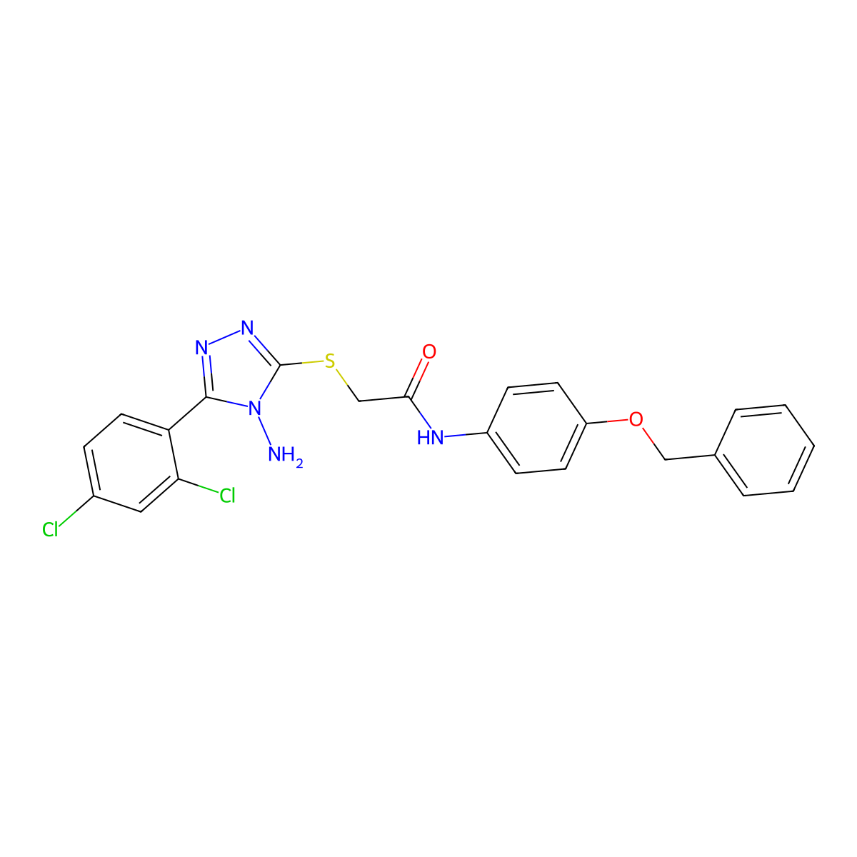 2-[4-amino-5-(2,4-dichlorophenyl)(1,2,4-triazol-3-ylthio)]-N-[4-(phenylmethoxy)phenyl]acetamide molecular structure, CAS 578745-71-8