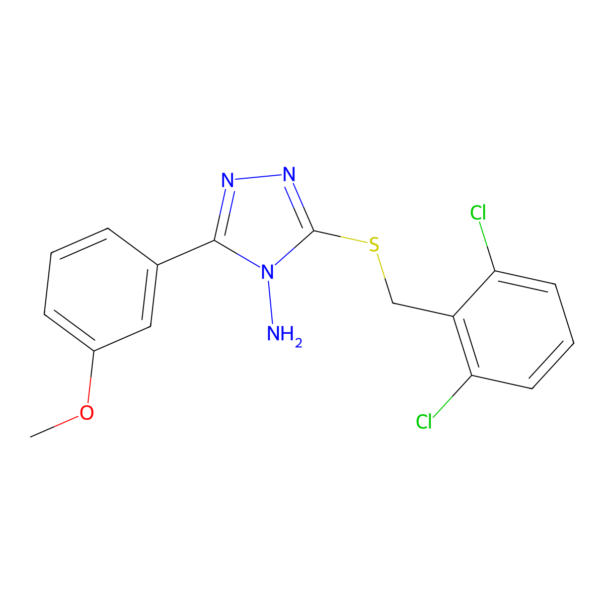 3-[(2,6-dichlorobenzyl)sulfanyl]-5-(3-methoxyphenyl)-4H-1,2,4-triazol-4-amine molecular structure, CAS 578745-87-6