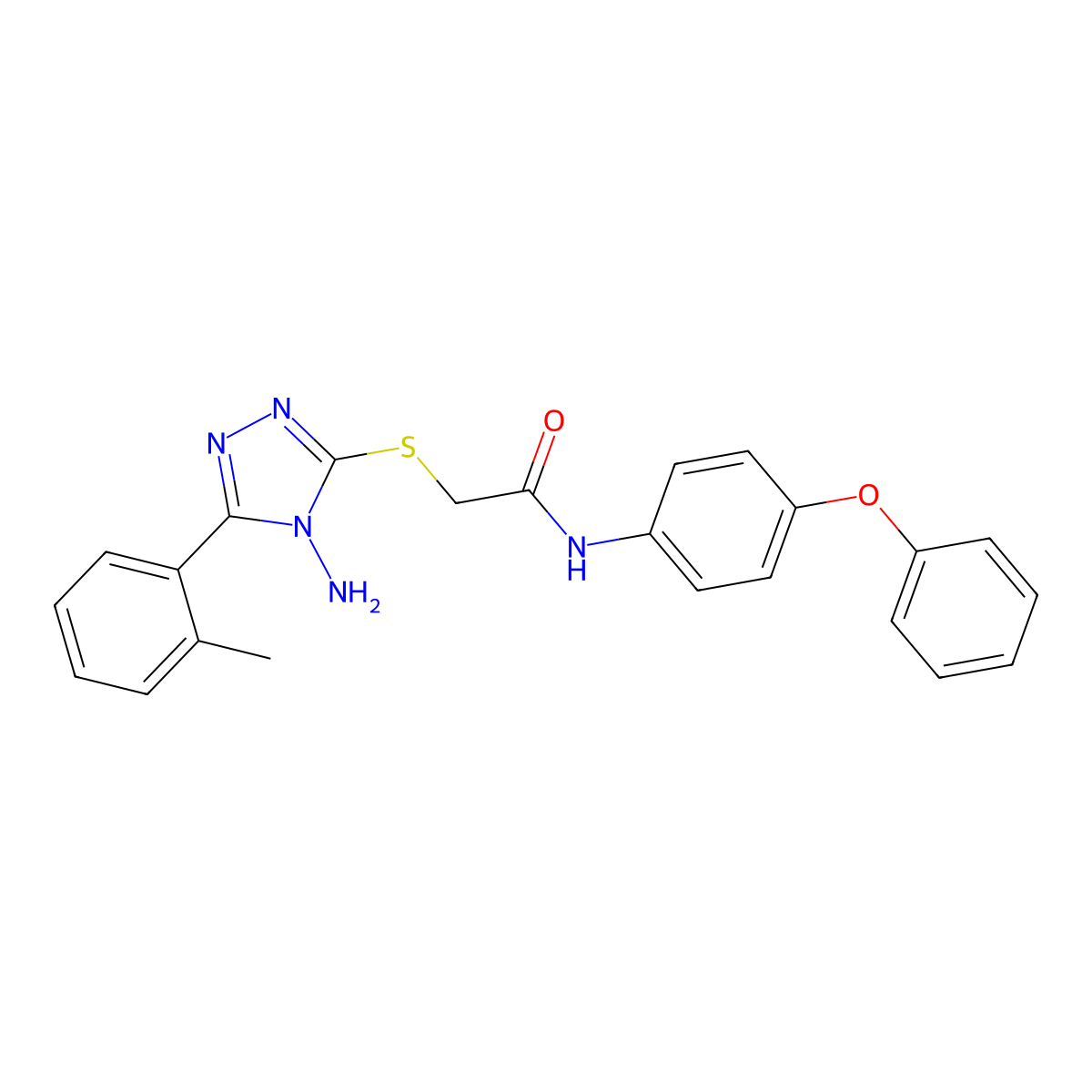 2-{[4-amino-5-(2-methylphenyl)-4H-1,2,4-triazol-3-yl]sulfanyl}-N-(4-phenoxyphenyl)acetamide molecular structure, CAS 578746-49-3