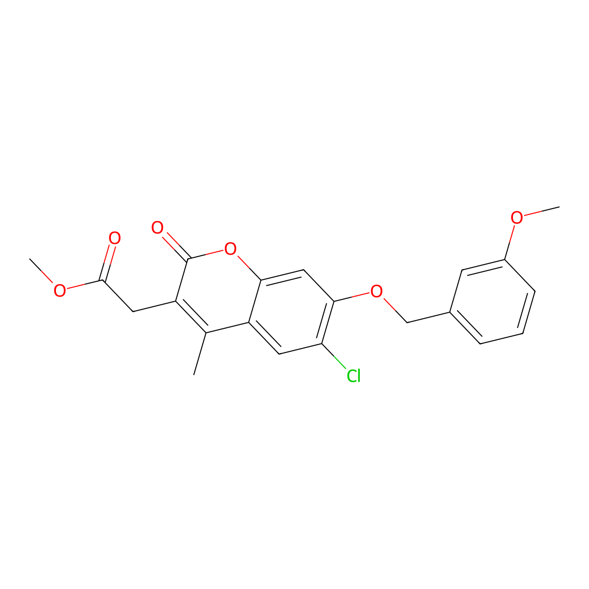 methyl {6-chloro-7-[(3-methoxybenzyl)oxy]-4-methyl-2-oxo-2H-chromen-3-yl}acetate molecular structure, CAS 578746-63-1