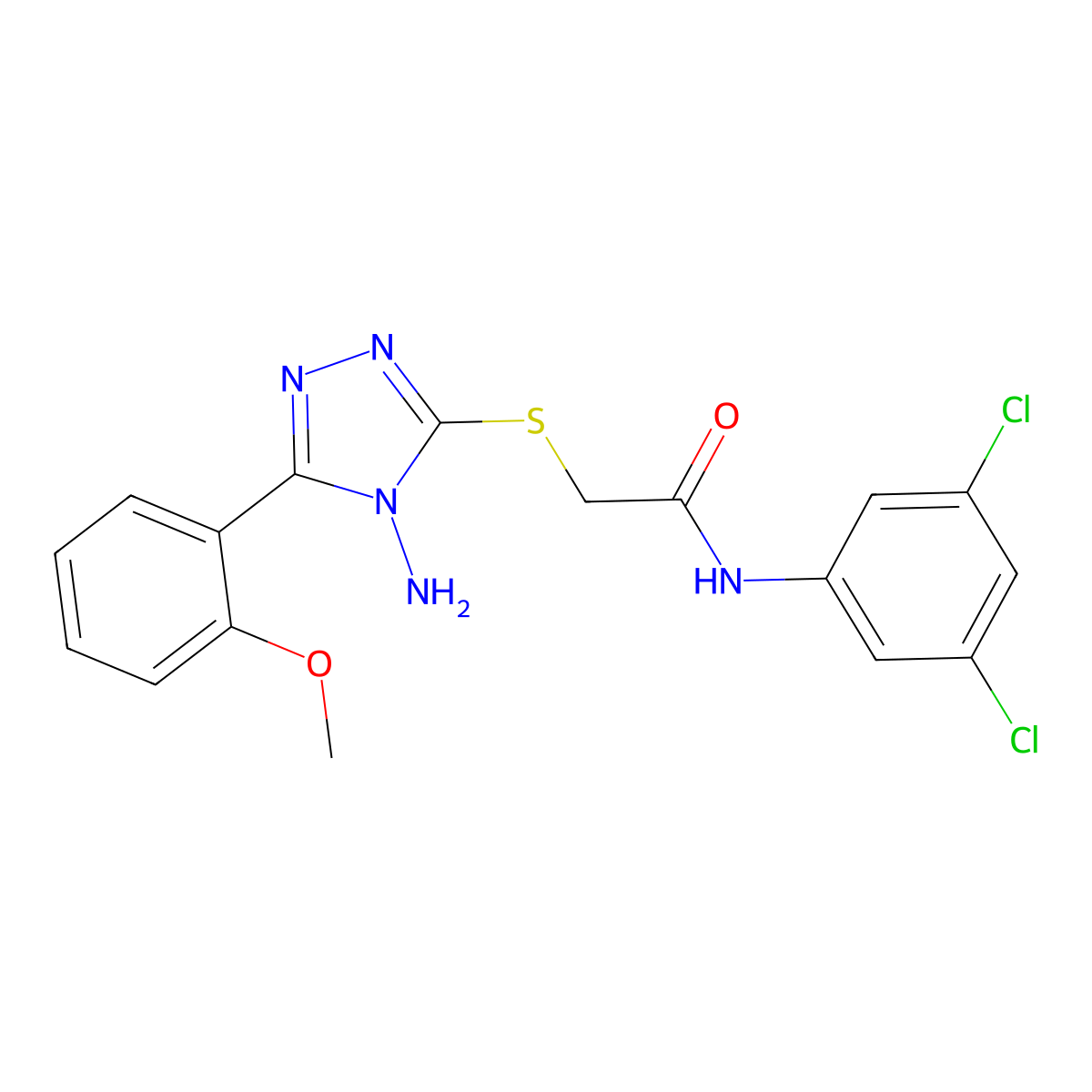 2-((4-amino-5-(2-methoxyphenyl)-4H-1,2,4-triazol-3-yl)thio)-N-(3,5-dichlorophenyl)acetamide molecular structure, CAS 578746-72-2