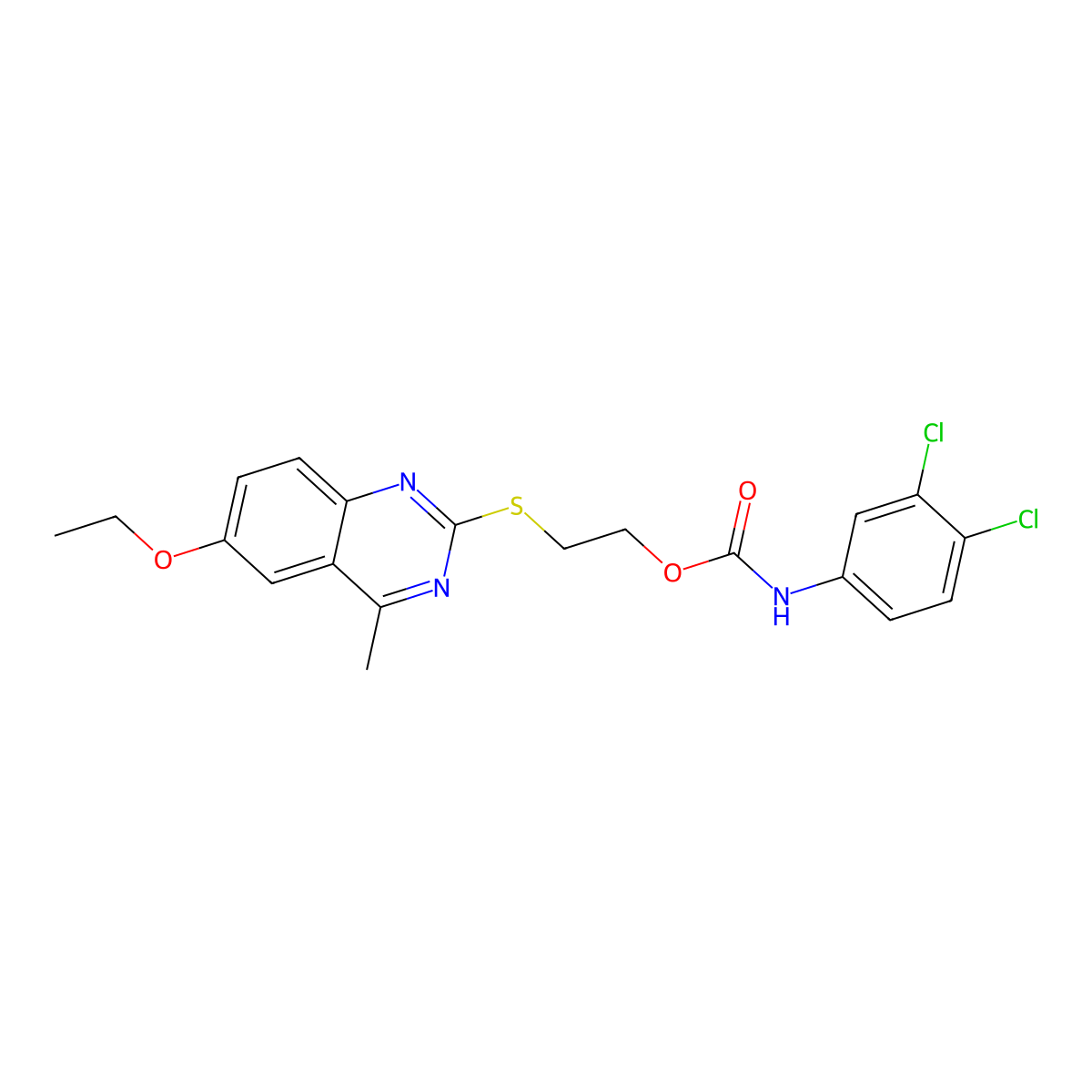 2-[(6-Ethoxy-4-methylquinazolin-2-yl)sulfanyl]ethyl (3,4-dichlorophenyl)carbamate molecular structure, CAS 578746-98-2