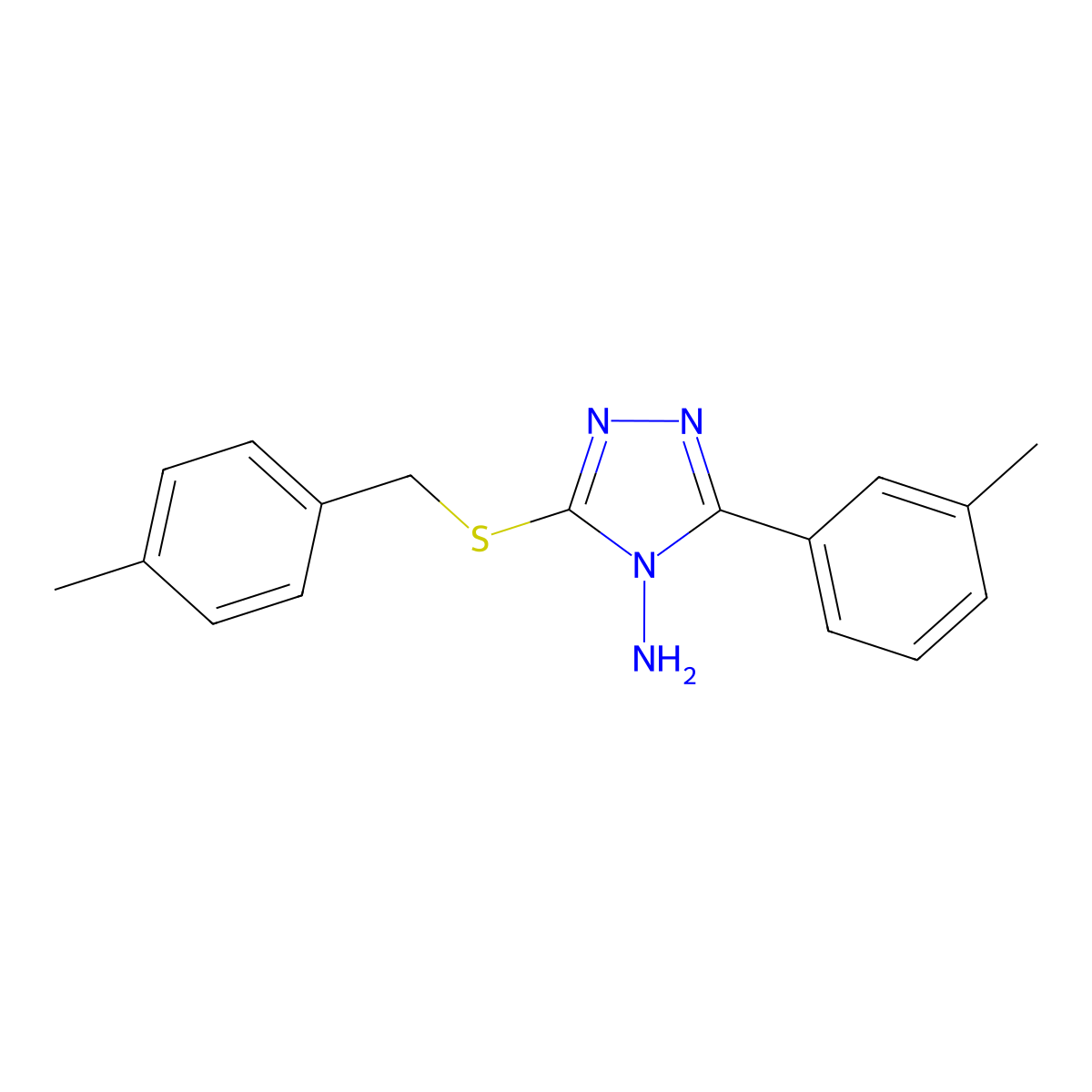 5-(3-Methylphenyl)-3-[(4-methylphenyl)methylthio]-1,2,4-triazole-4-ylamine molecular structure, CAS 578747-29-2