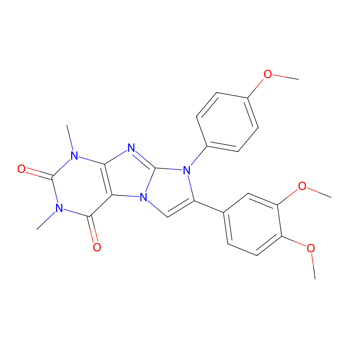 7-(3,4-Dimethoxyphenyl)-6-(4-methoxyphenyl)-2,4-dimethylpurino[7,8-a]imidazole-1,3-dione molecular structure, CAS 578747-90-7