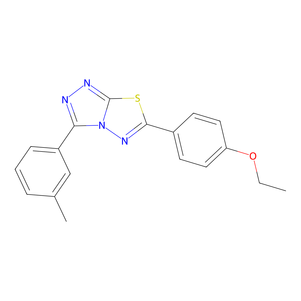6-(4-Ethoxyphenyl)-3-(3-methylphenyl)-[1,2,4]triazolo[3,4-b][1,3,4]thiadiazole molecular structure, CAS 578748-07-9
