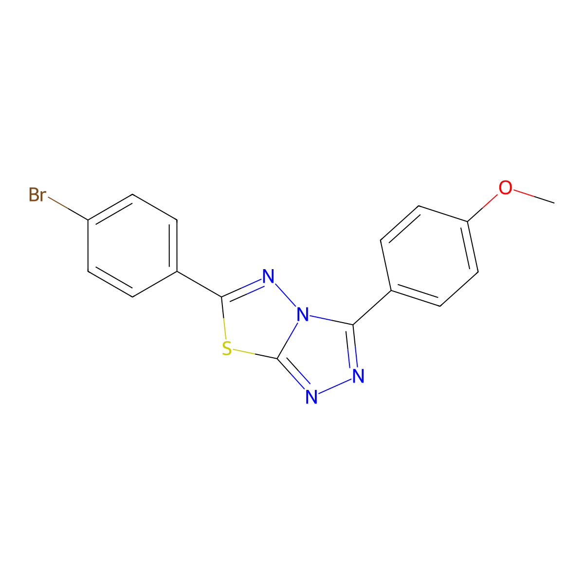 6-(4-Bromophenyl)-3-(4-methoxyphenyl)-[1,2,4]triazolo[3,4-b][1,3,4]thiadiazole molecular structure, CAS 578748-18-2