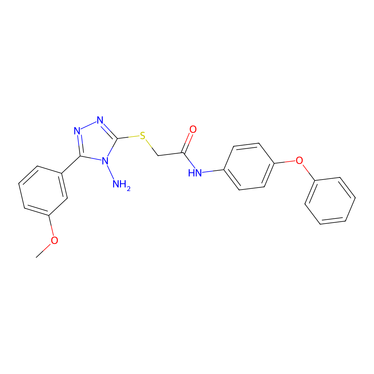 2-[4-amino-5-(3-methoxyphenyl)(1,2,4-triazol-3-ylthio)]-N-(4-phenoxyphenyl)ace tamide molecular structure, CAS 578748-73-9