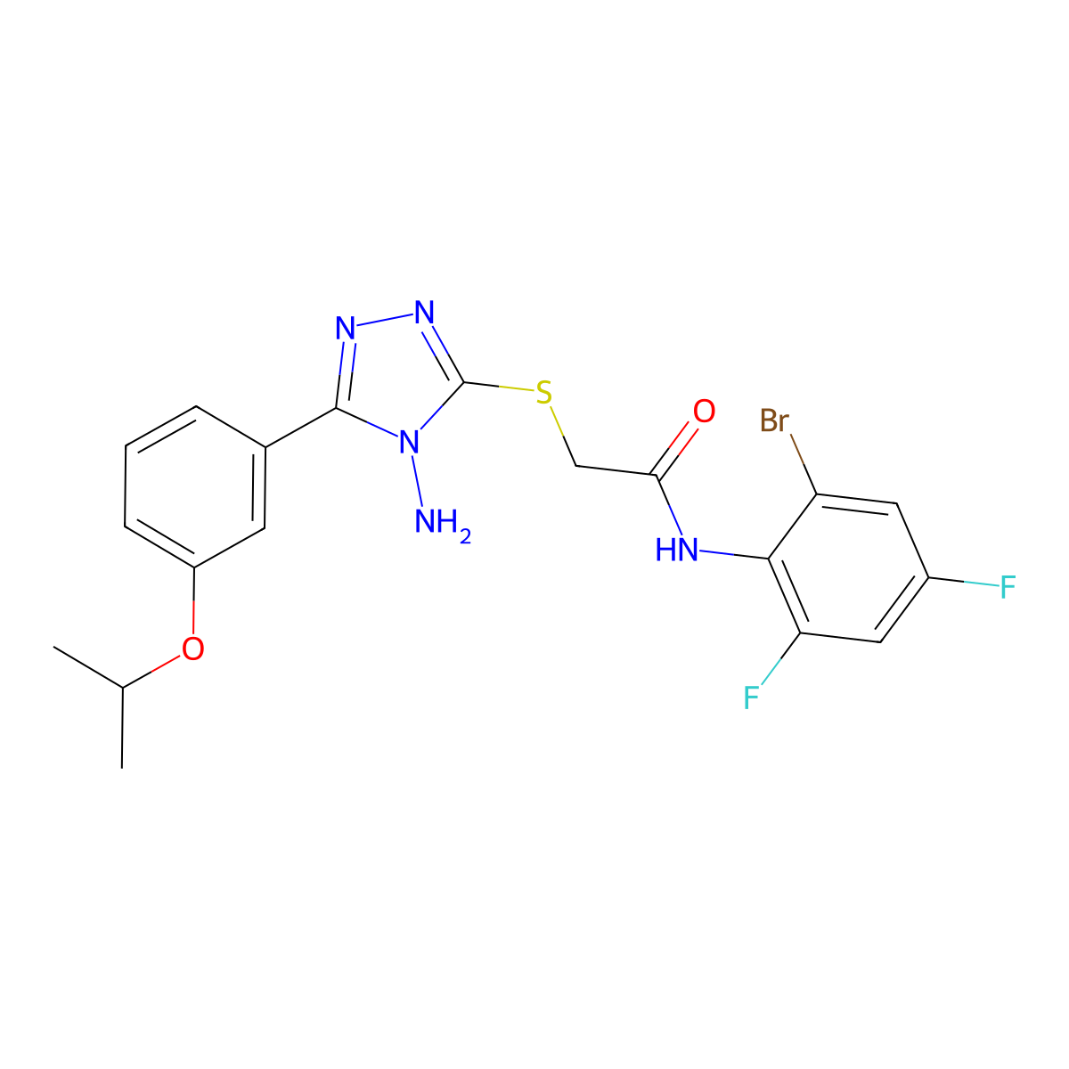 C19H18BrF2N5O2S molecular structure, CAS 578748-91-1