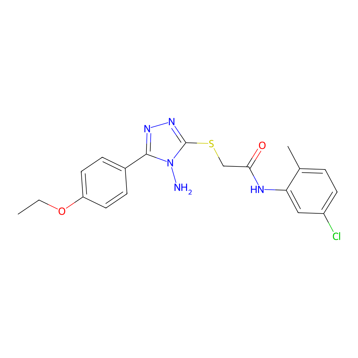 2-[4-amino-5-(4-ethoxyphenyl)(1,2,4-triazol-3-ylthio)]-N-(5-chloro-2-methylphe nyl)acetamide molecular structure, CAS 578749-03-8