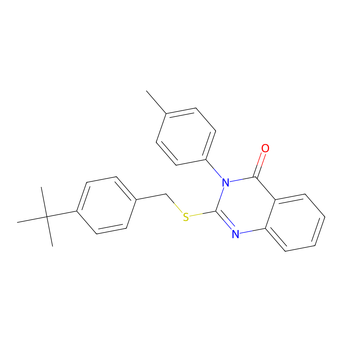 2-((4-(tert-Butyl)benzyl)thio)-3-(p-tolyl)quinazolin-4(3H)-one molecular structure, CAS 578749-05-0