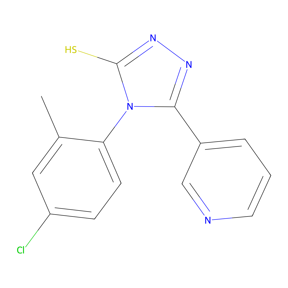 4-(4-chloro-2-methylphenyl)-5-(pyridin-3-yl)-4H-1,2,4-triazole-3-thiol molecular structure, CAS 578749-51-6