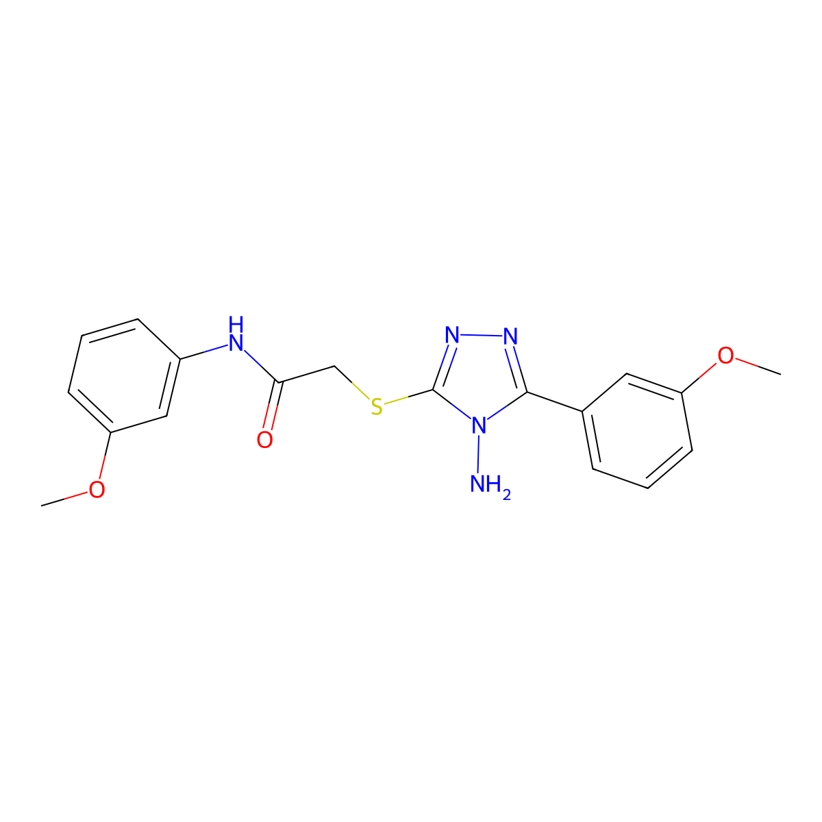 2-{[4-amino-5-(3-methoxyphenyl)-4H-1,2,4-triazol-3-yl]sulfanyl}-N-(3-methoxyphenyl)acetamide molecular structure, CAS 578749-83-4