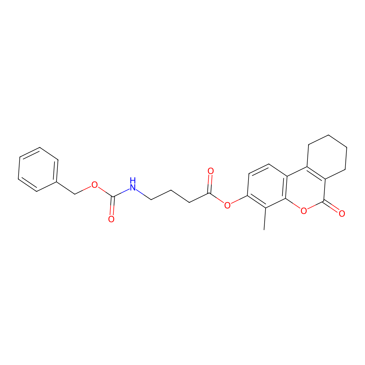 4-methyl-6-oxo-7,8,9,10-tetrahydro-6H-benzo[c]chromen-3-yl 4-{[(benzyloxy)carbonyl]amino}butanoate molecular structure, CAS 578750-00-2