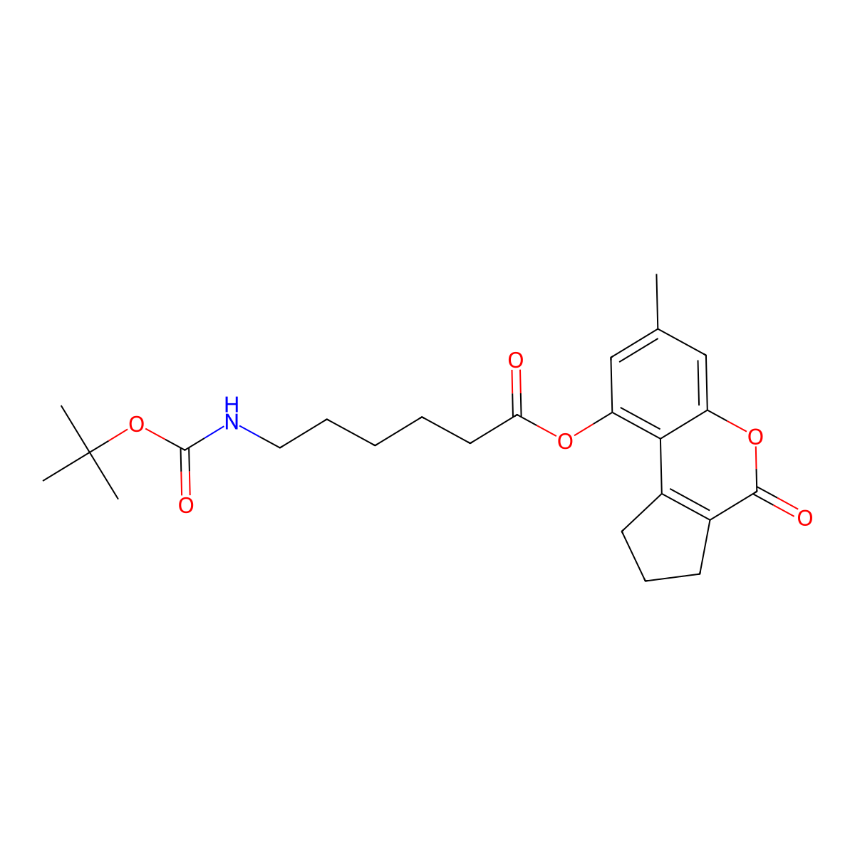 7-Methyl-4-oxo-1,2,3,4-tetrahydrocyclopenta[c]chromen-9-yl 6-[(tert-butoxycarbonyl)amino]hexanoate molecular structure, CAS 578750-10-4