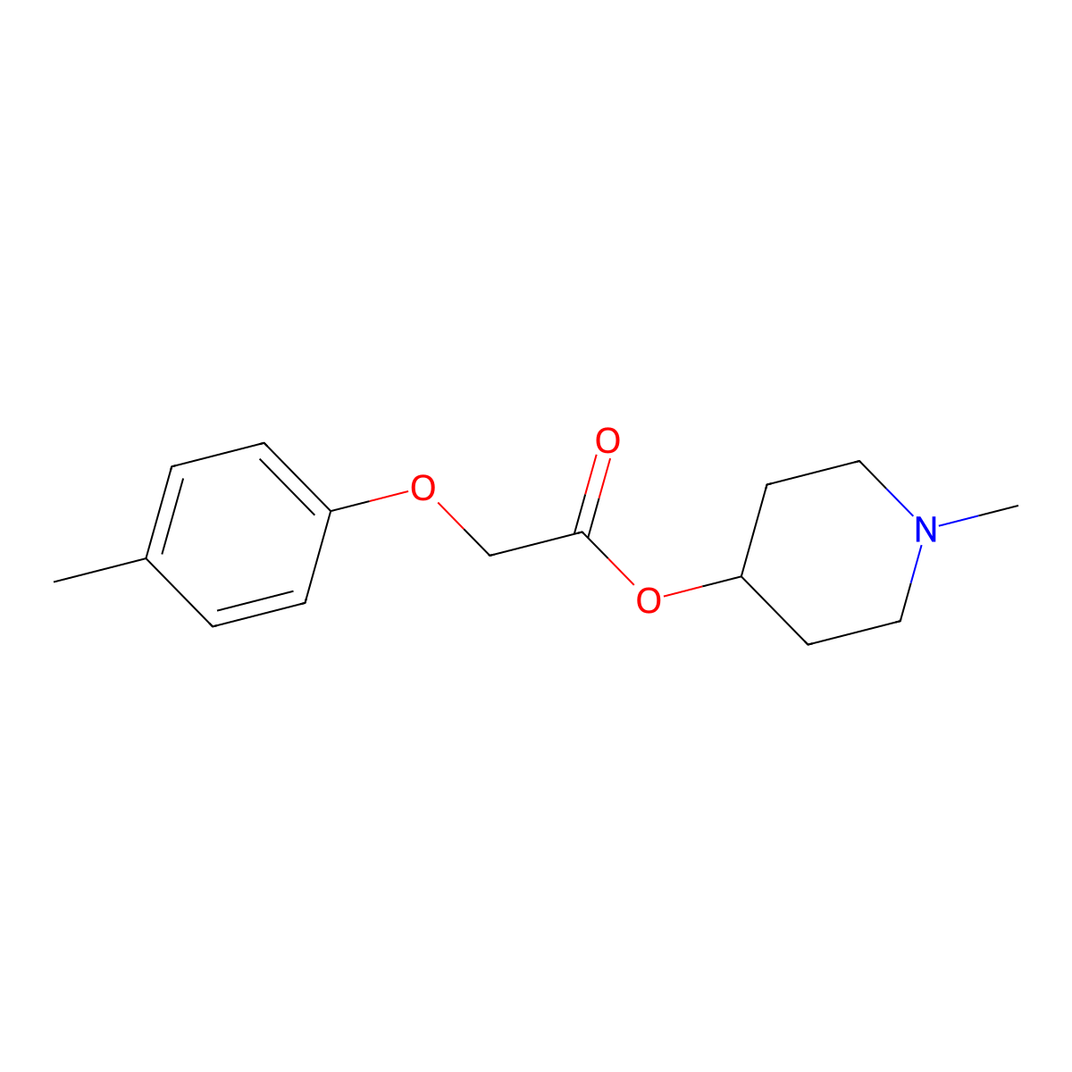 1-Methylpiperidin-4-yl (4-methylphenoxy)acetate molecular structure, CAS 578750-76-2