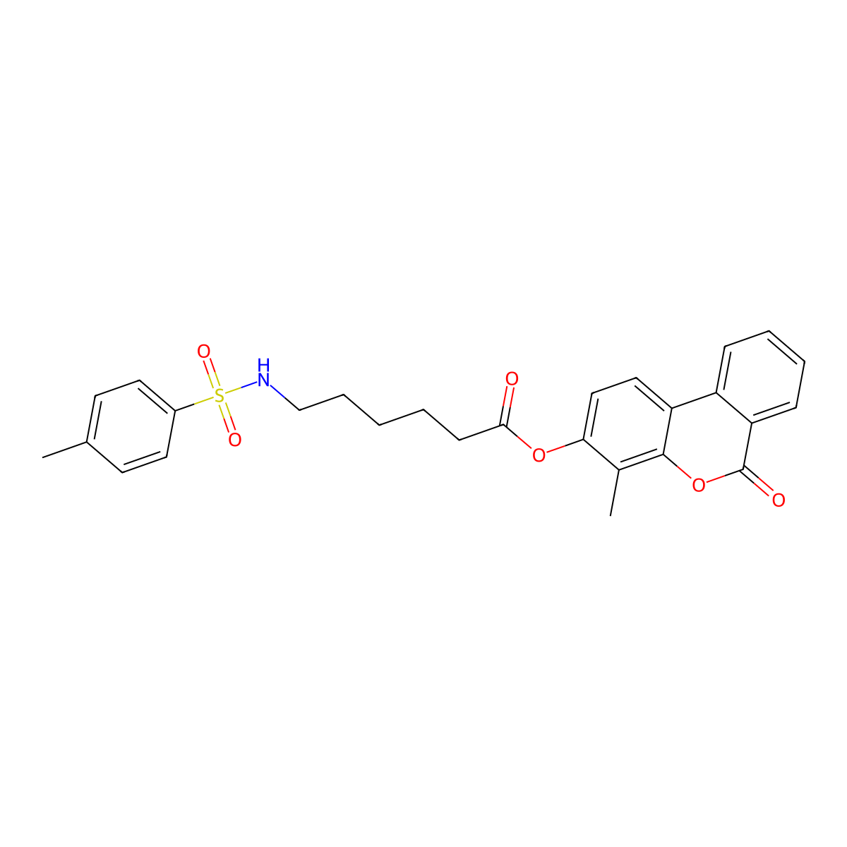 4-methyl-6-oxo-6H-benzo[c]chromen-3-yl 6-{[(4-methylphenyl)sulfonyl]amino}hexanoate molecular structure, CAS 578751-07-2