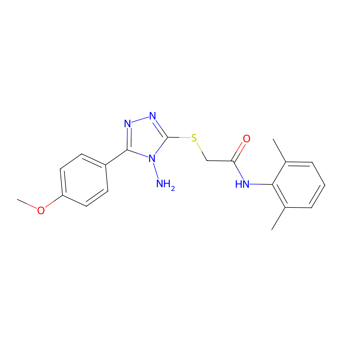 2-{[4-amino-5-(4-methoxyphenyl)-4H-1,2,4-triazol-3-yl]sulfanyl}-N-(2,6-dimethylphenyl)acetamide molecular structure, CAS 578751-08-3