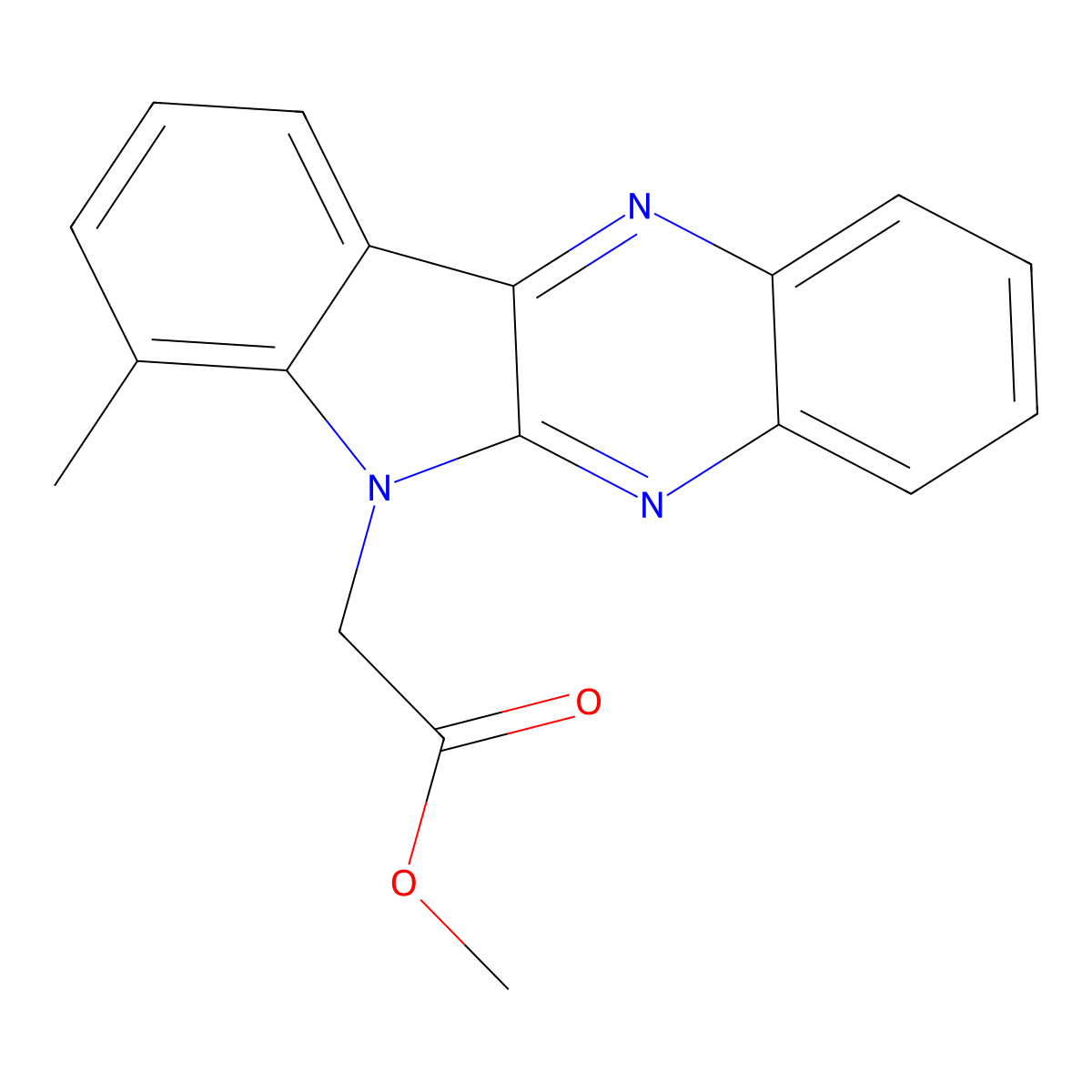 Methyl 2-(4-methylindolo[2,3-b]quinoxalin-5-yl)acetate molecular structure, CAS 578751-09-4