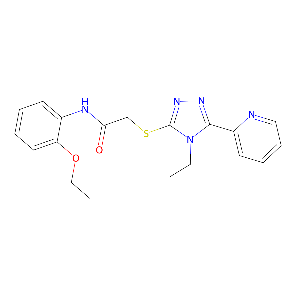 N-(2-Ethoxyphenyl)-2-((4-ET-5-(2-pyridinyl)-4H-1,2,4-triazol-3-YL)thio)acetamide molecular structure, CAS 578751-33-4