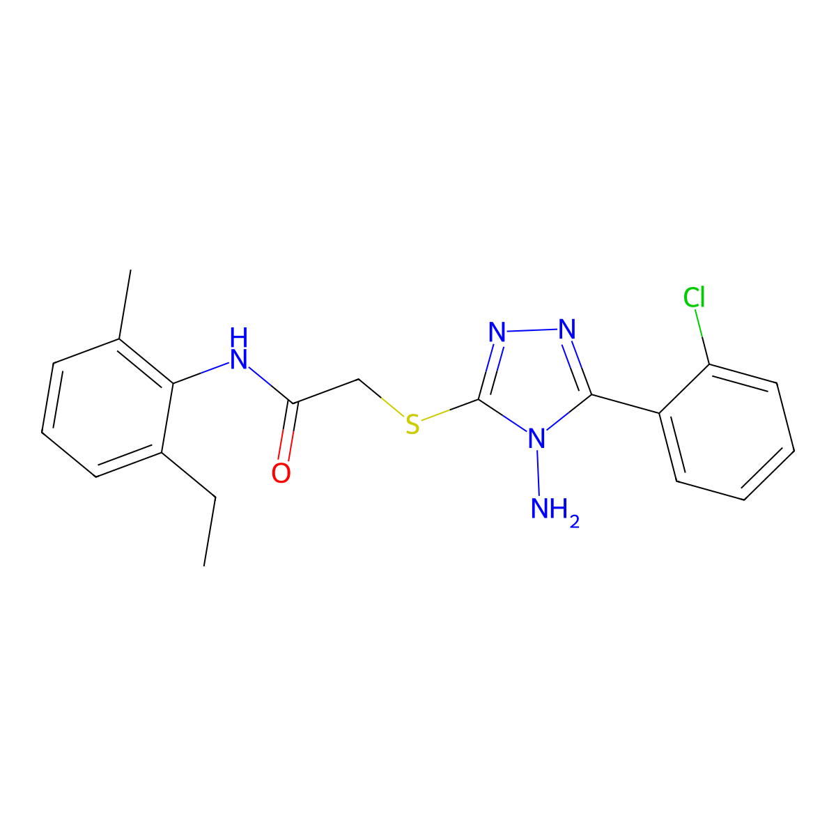2-{[4-amino-5-(2-chlorophenyl)-4H-1,2,4-triazol-3-yl]sulfanyl}-N-(2-ethyl-6-methylphenyl)acetamide molecular structure, CAS 578751-52-7