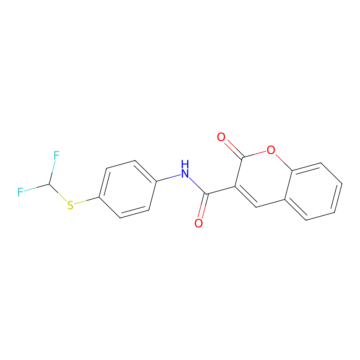 N-{4-[(difluoromethyl)sulfanyl]phenyl}-2-oxo-2H-chromene-3-carboxamide molecular structure, CAS 578751-68-5