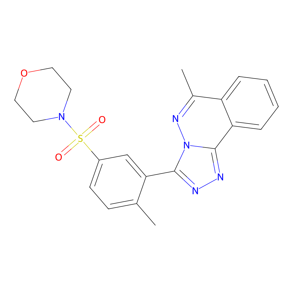 4-[4-Methyl-3-(6-methyl-[1,2,4]triazolo[3,4-a]phthalazin-3-yl)phenyl]sulfonylmorpholine molecular structure, CAS 578751-79-8