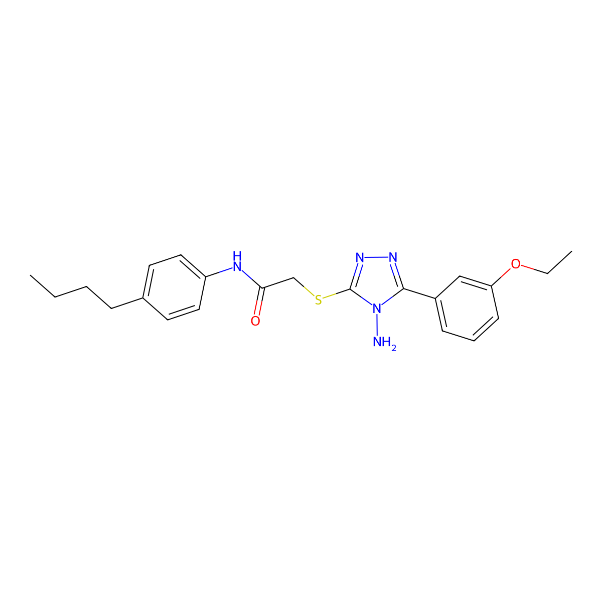 2-{[4-amino-5-(3-ethoxyphenyl)-4H-1,2,4-triazol-3-yl]sulfanyl}-N-(4-butylphenyl)acetamide molecular structure, CAS 578752-37-1