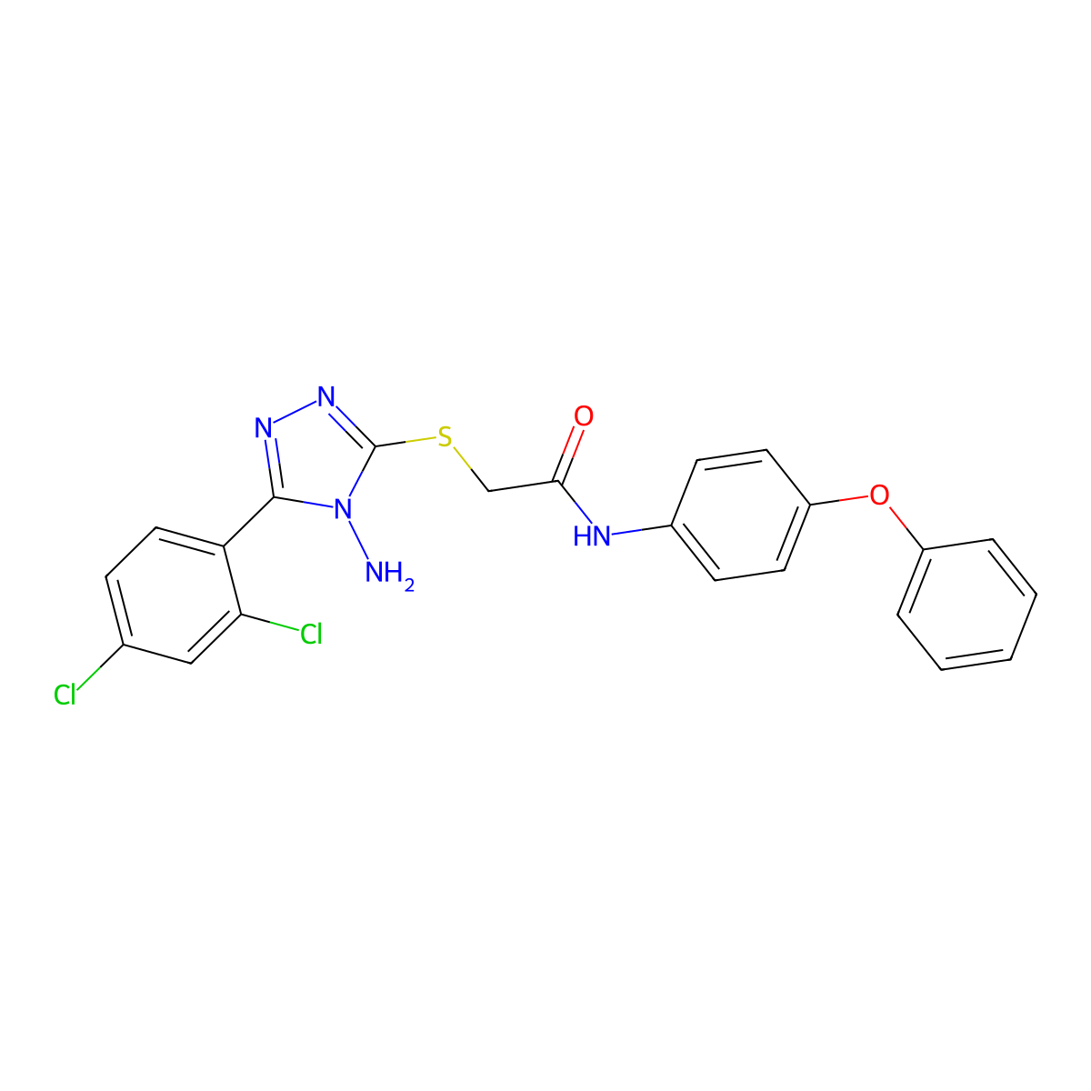 2-{[4-amino-5-(2,4-dichlorophenyl)-4H-1,2,4-triazol-3-yl]sulfanyl}-N-(4-phenoxyphenyl)acetamide molecular structure, CAS 578752-40-6