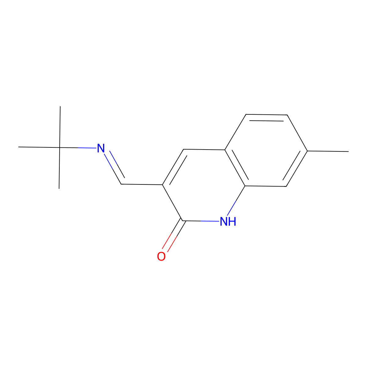 3-((tert-Butylimino)methyl)-7-methylquinolin-2(1H)-one molecular structure, CAS 578752-46-2