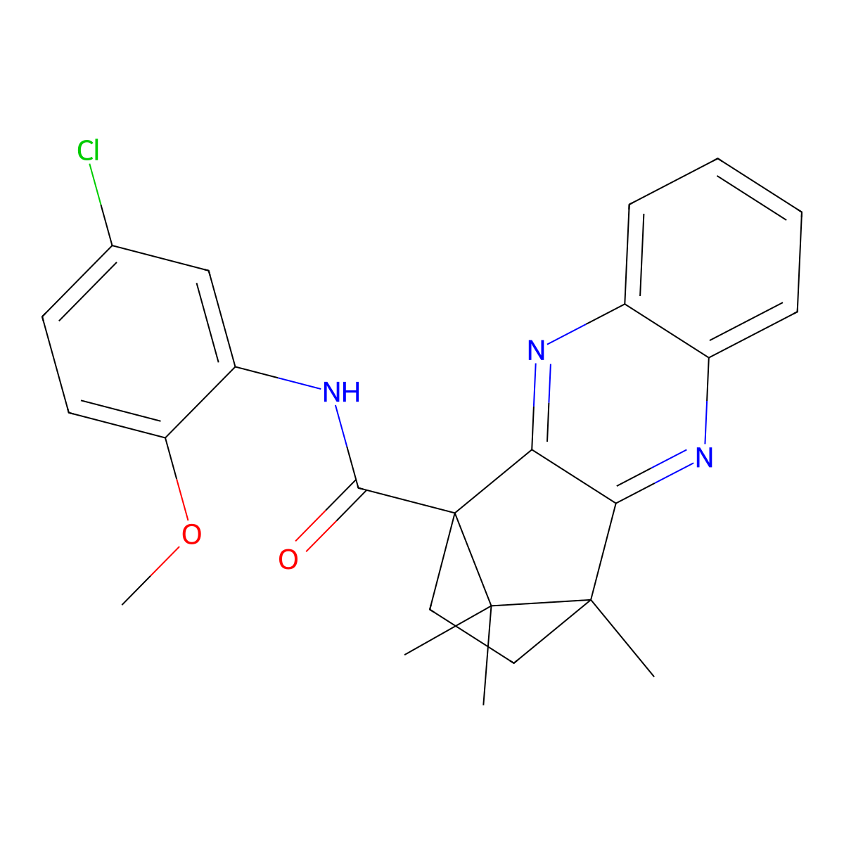 N-(5-Chloro-2-methoxyphenyl)-12,15,15-trimethyl-3,10-diazatetracyclo[10.2.1.02,11.04,9]pentadeca-2,4,6,8,10-pentaene-1-carboxamide molecular structure, CAS 578752-61-1