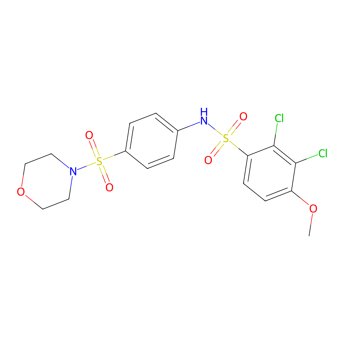 2,3-dichloro-4-methoxy-N-(4-morpholin-4-ylsulfonylphenyl)benzenesulfonamide molecular structure, CAS 578752-63-3